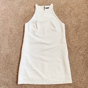 Zara White Sleeveless Mini Shift Dress with Pockets